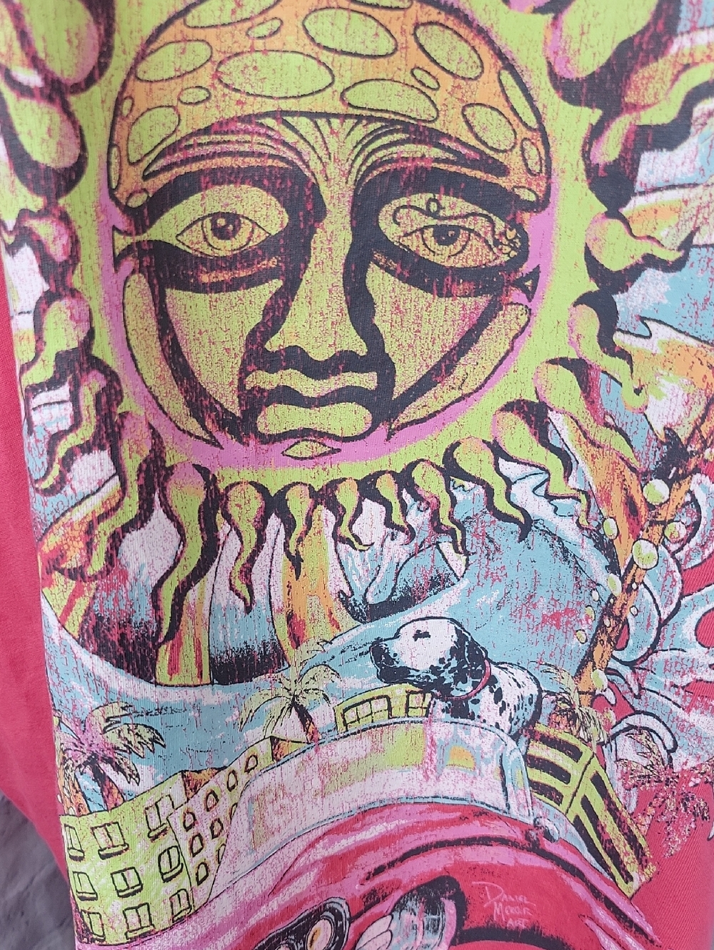 H&M Sublime Long Beach CA Graphic Tee Pink Oversized Medium - Picture 4 of 8